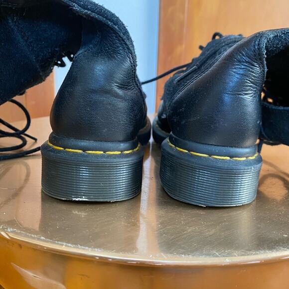 Dr. Martens | Women’s Black Suede Foldover Combat Boots - EU 37 US 6 - Well Worn - Picture 14 of 15